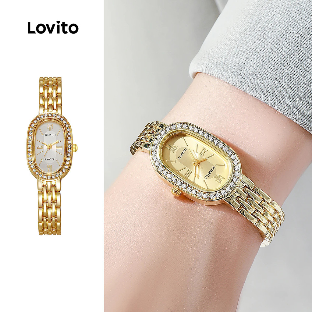 Lovito Relógio de Quartzo Casual com strass LFA114032