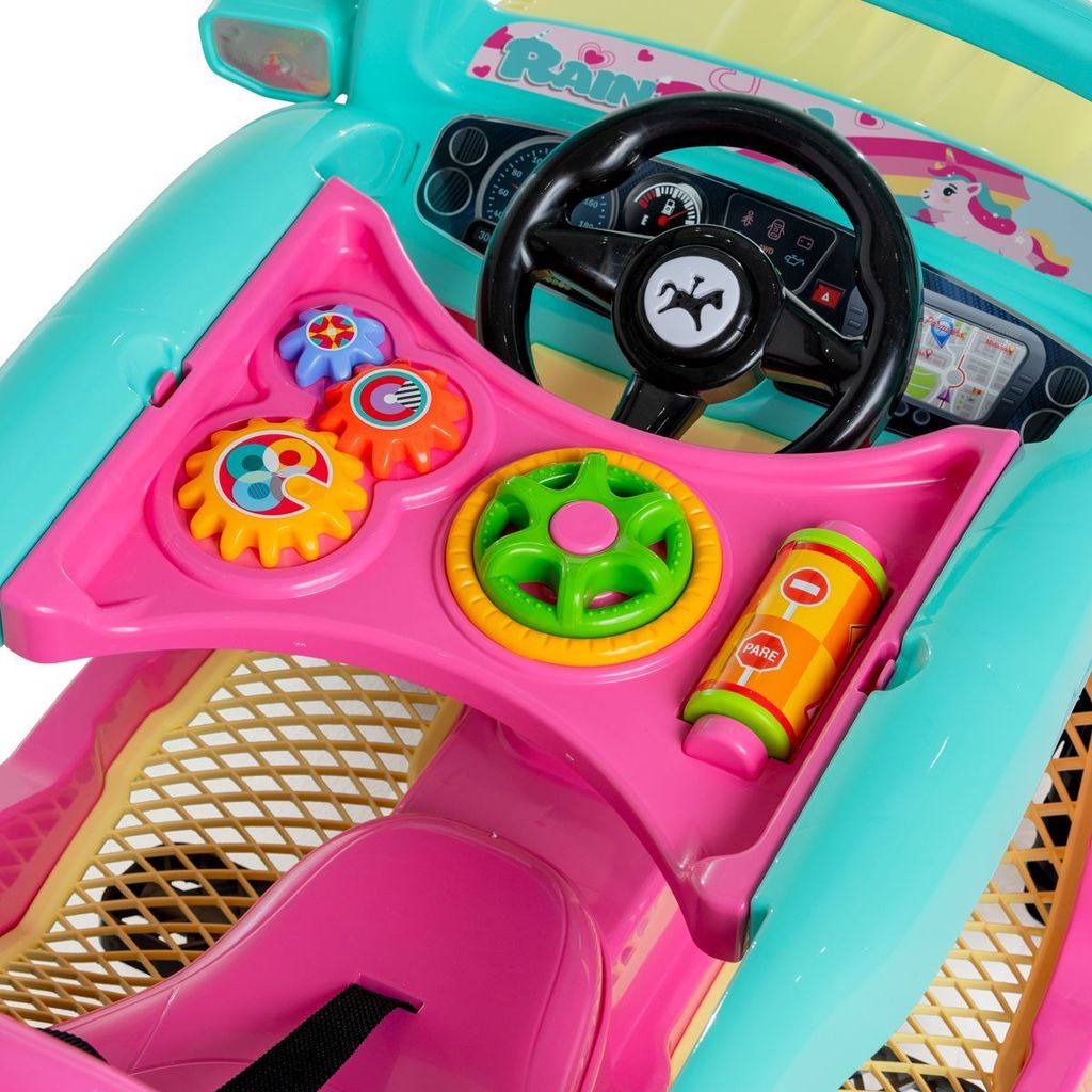 Carrinho Passeio E Pedal Diipi Rainbow Rosa Calesita 2em1 — imagem 2 de 2