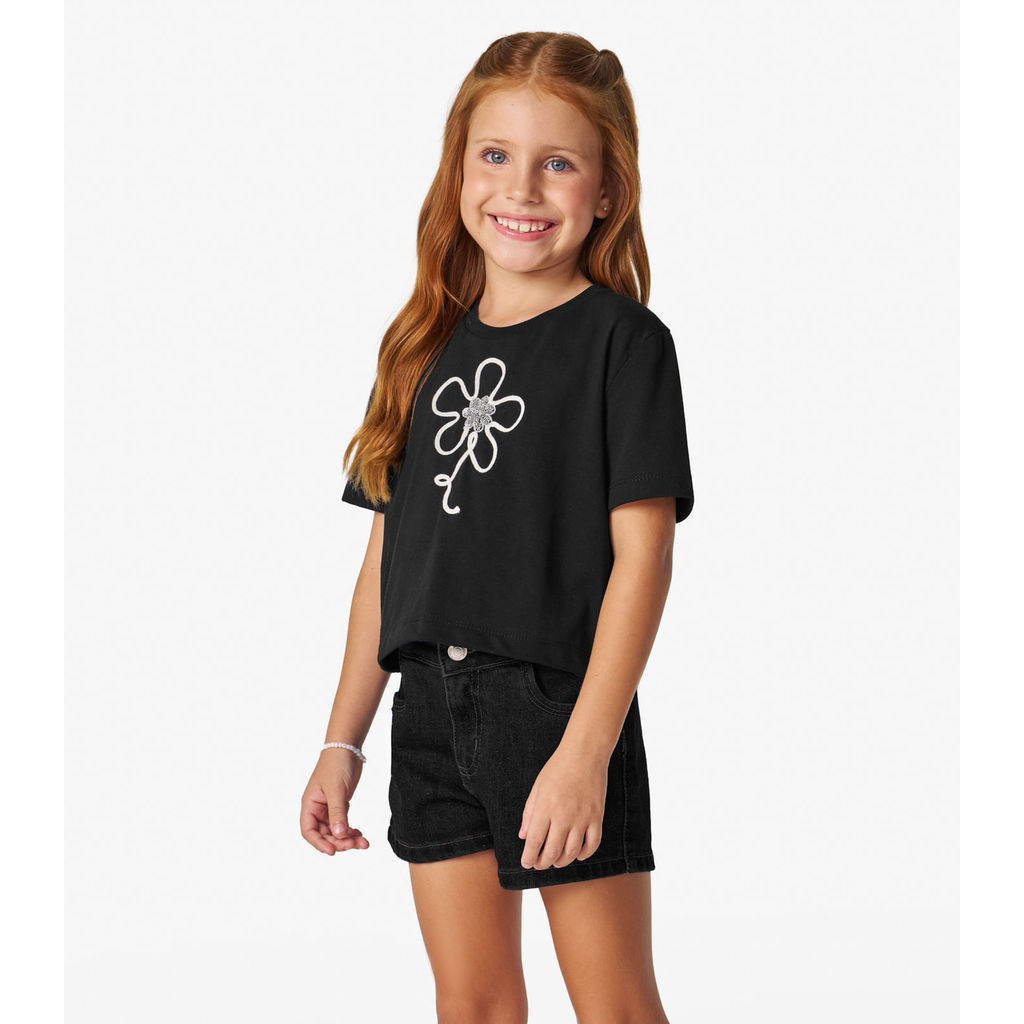 Conjunto Infantil Blusa Com Shorts Trick Nick Preto