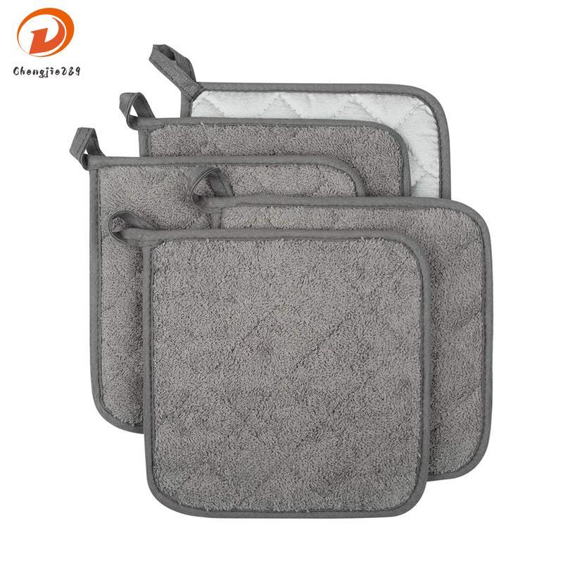 [Novo C] 100 % Algodão Cozinha Todos Os Dias Básico Terry Pot Titular Resistente Ao Calor Coaster Potholder Para Cozinha