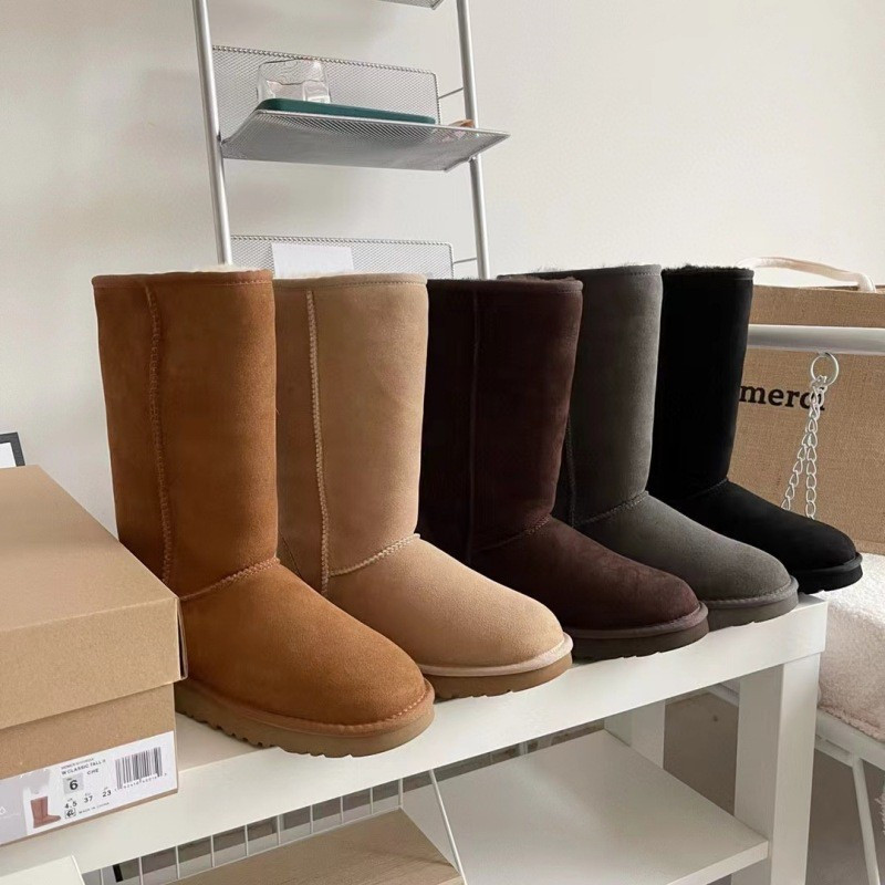 Botas de algodão com sola de pele de carneiro 5815, botas impermeáveis de cano alto MOBQ, forro de seda.   ED1P LNEP