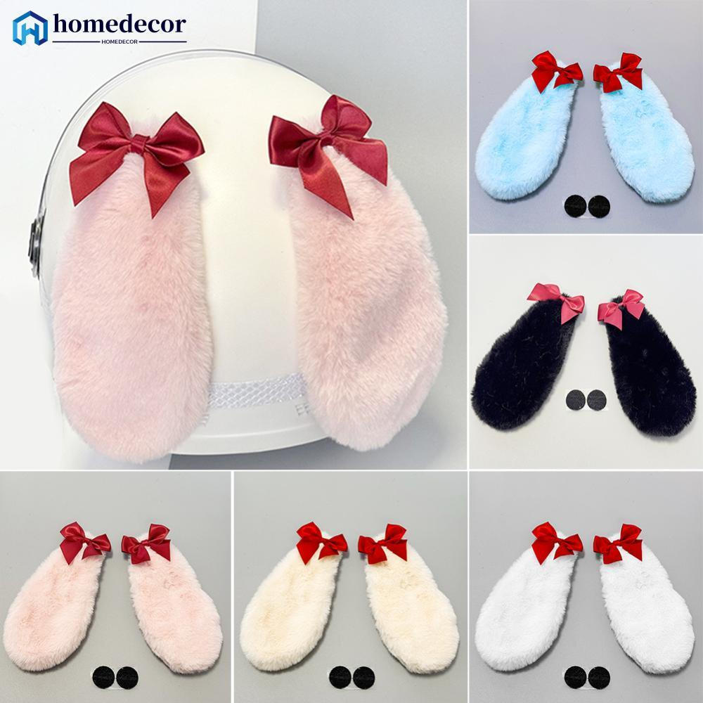 HOMEDECOR 2 Peças Capacete De Motocicleta Longo E Fofo Orelhas De Gato Com Arcos Para Motocross Acessórios De Carro Elét