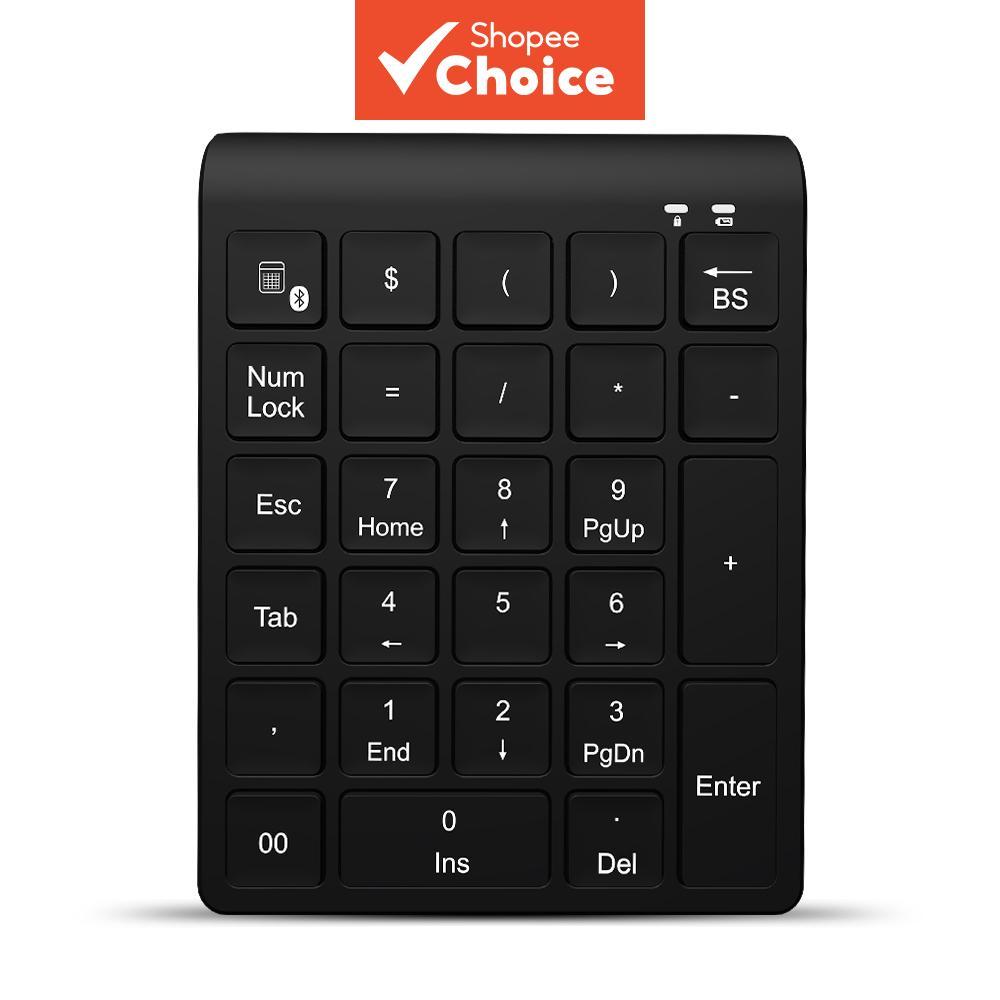 Teclado Numérico Bluetooth 27 Teclas ABS para Entrada de Dados e Contabilidade