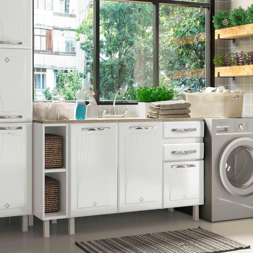 Balcão de Cozinha de Aço Telasul Star New 140cm Para Pia