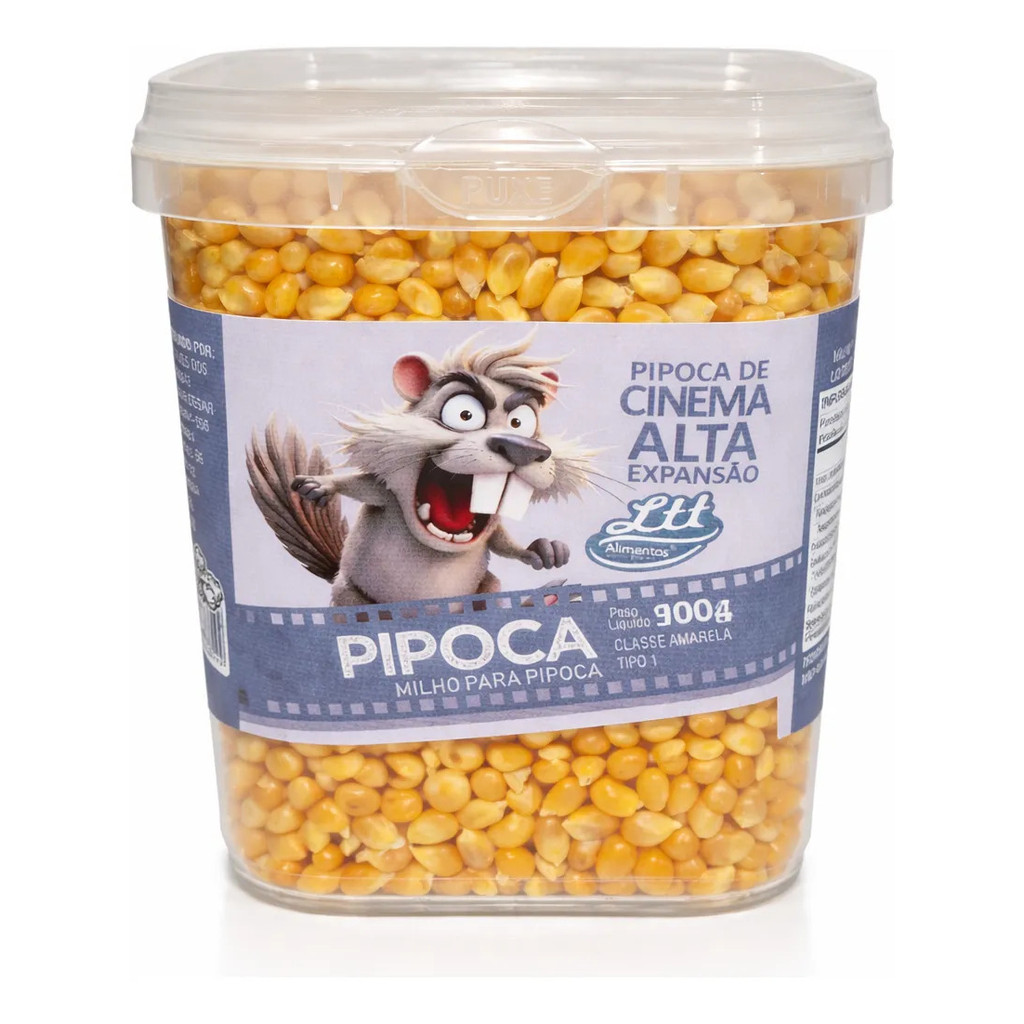 Milho Pipoca Tradicional Alta Expansão Com Pote Cinza 900g - Original