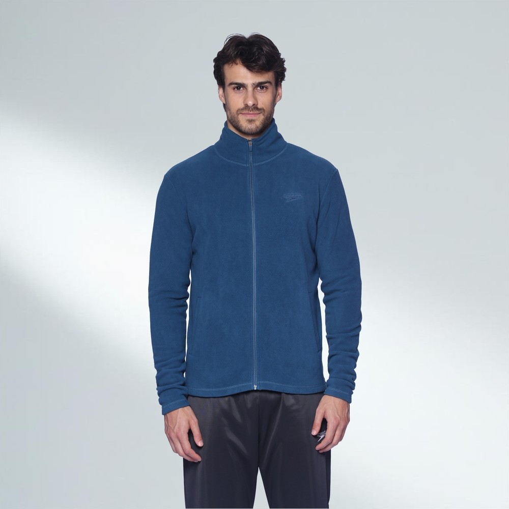 Jaqueta Masculina Active Fleece Gola Alta Fechamento Zíper Speedo