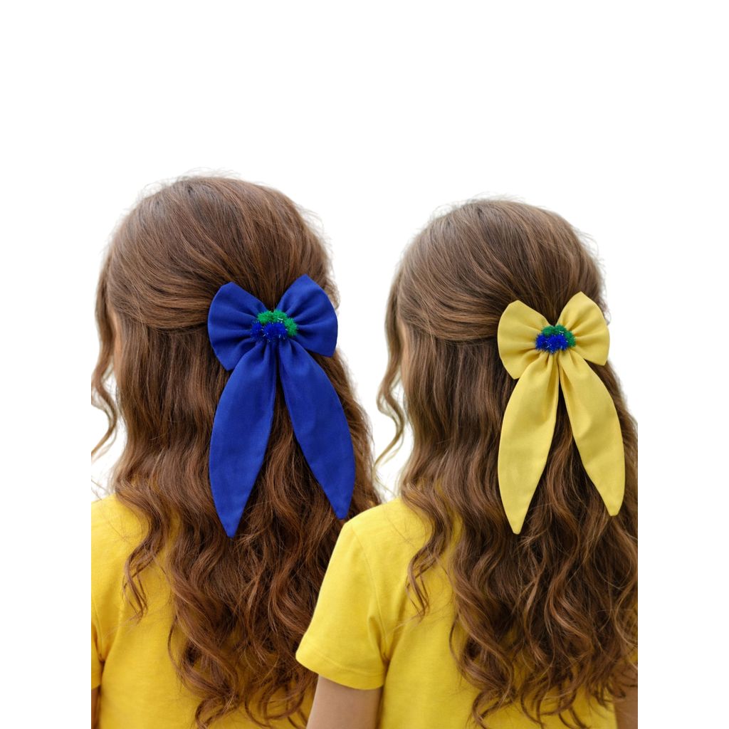 Laço De Cabelo Brasil Pontas Dupla Presilha Infantil