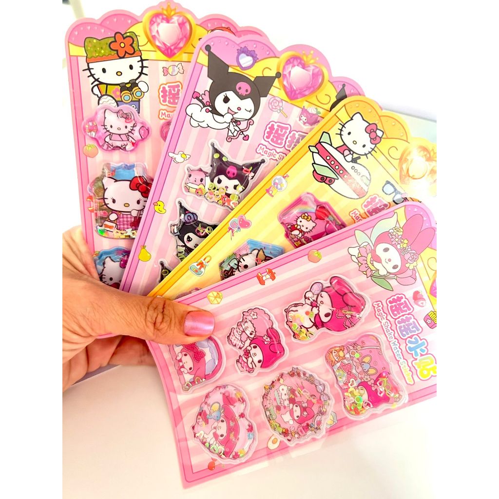 Adesivos 3D Turma da Hello Kitty com agua - mini cartela
