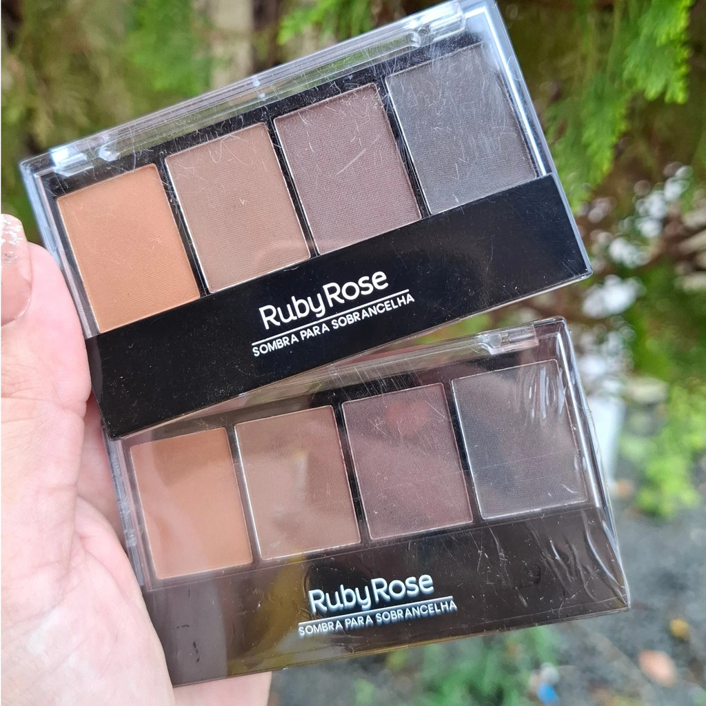 Paleta Sobrancelha Ruby Rose HB-F572 4 Tons com Pincel Duo Alta Fixação Preenchimento Natural Longa Duração