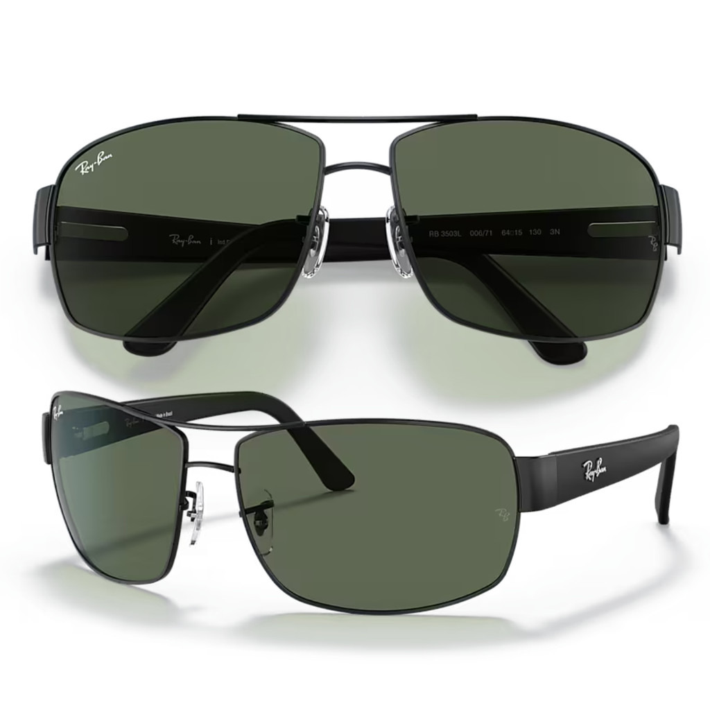 Óculos De Sol Ray Ban Preto Fosco RB3503L Tamanho 64