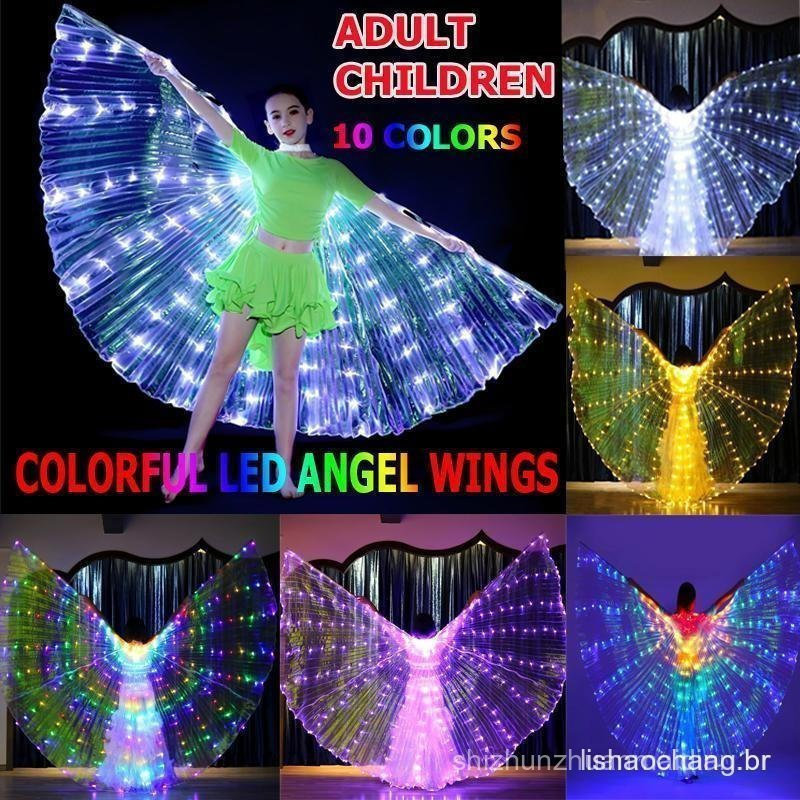 Asas de LED Isis para Dança do Ventre, Asas Coloridas de Borboleta com Hastes Telescópicas que Iluminam o Traje SHOPSBC6