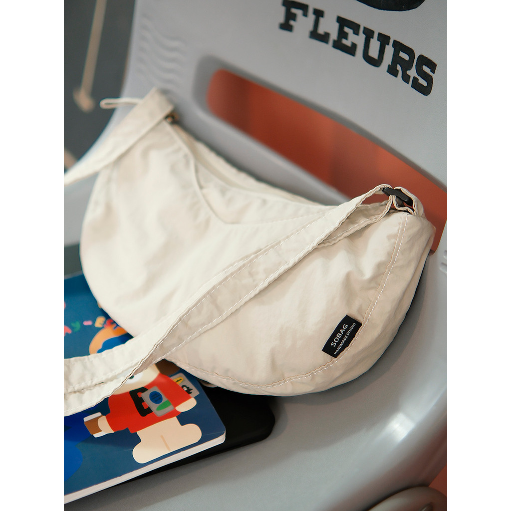Sobag japonês Casual leve de um ombro mensageiro bolsa de lona feminina à prova dwaterproof água Commuter cor sólida All