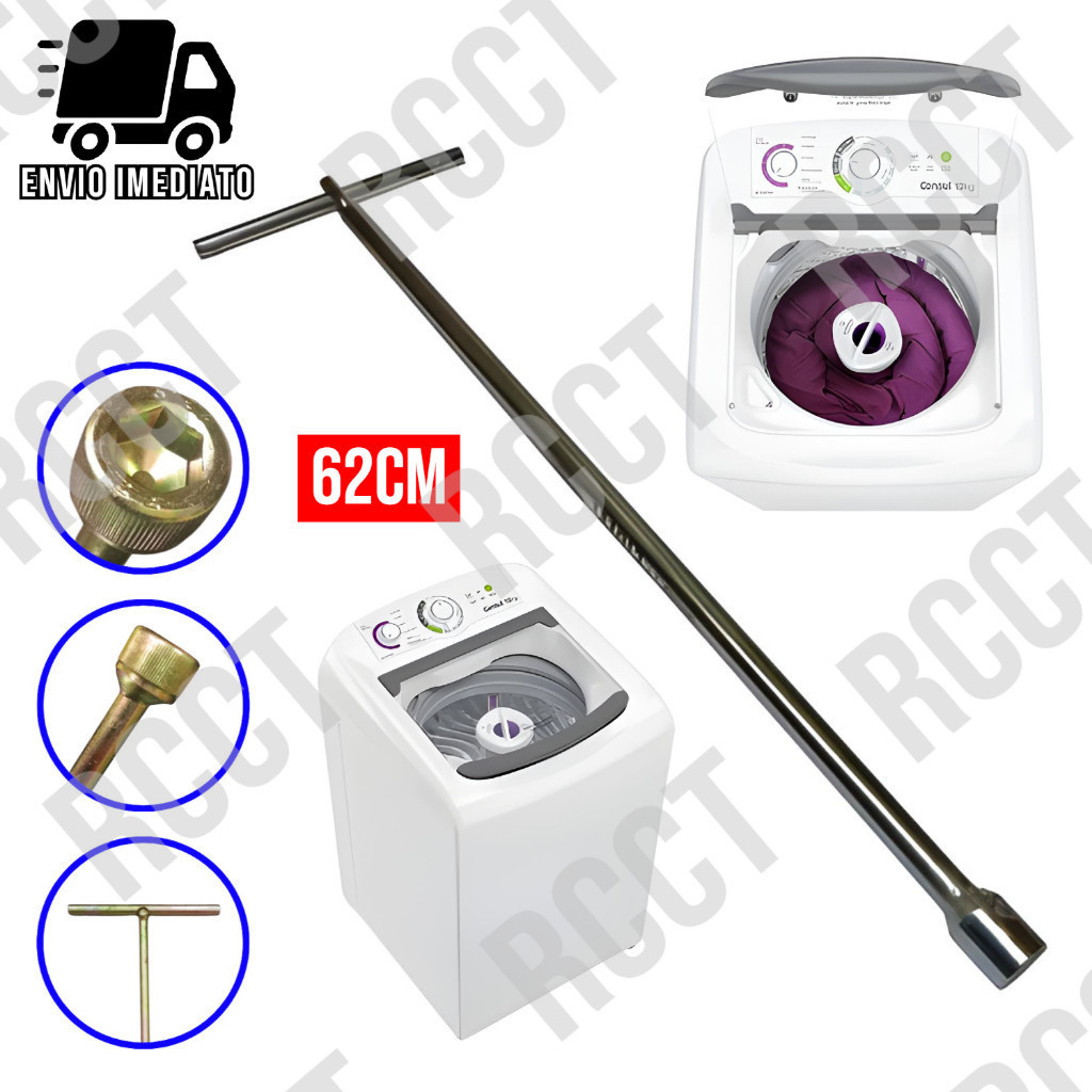 Imagem Chave T 10mm Maquina de Lavar Longa 62cm  Agitador Brastemp Electrolux