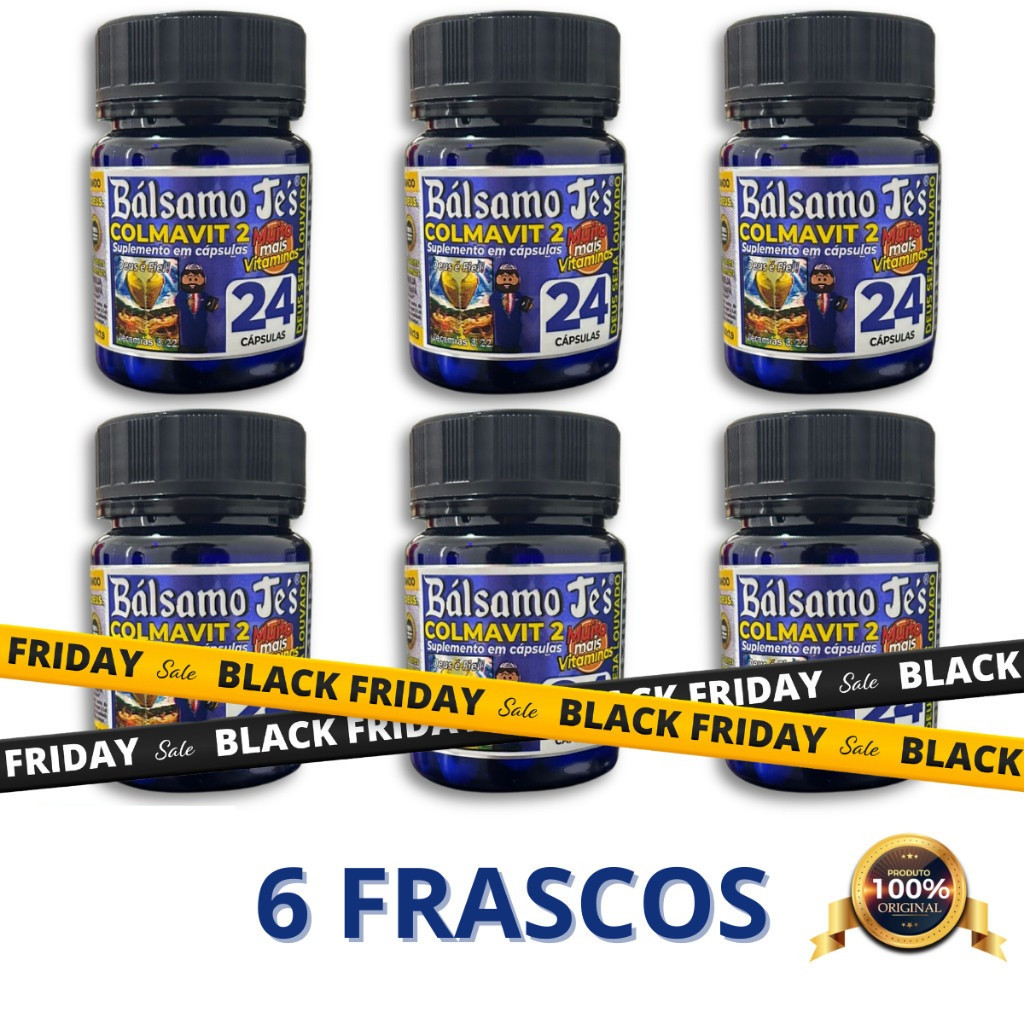 6 Frascos COLMAVIT 2 Black Premium -  Importado - 24 Cápsulas