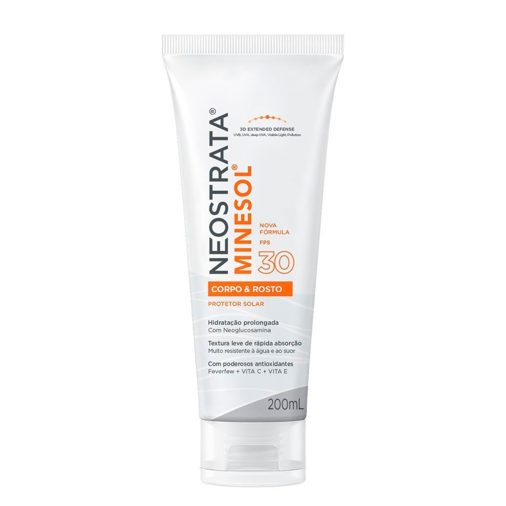 Protetor Solar NeoStrata Minesol Rosto e Corpo FPS 30 Fluido 200ml em Oferta na Shopee