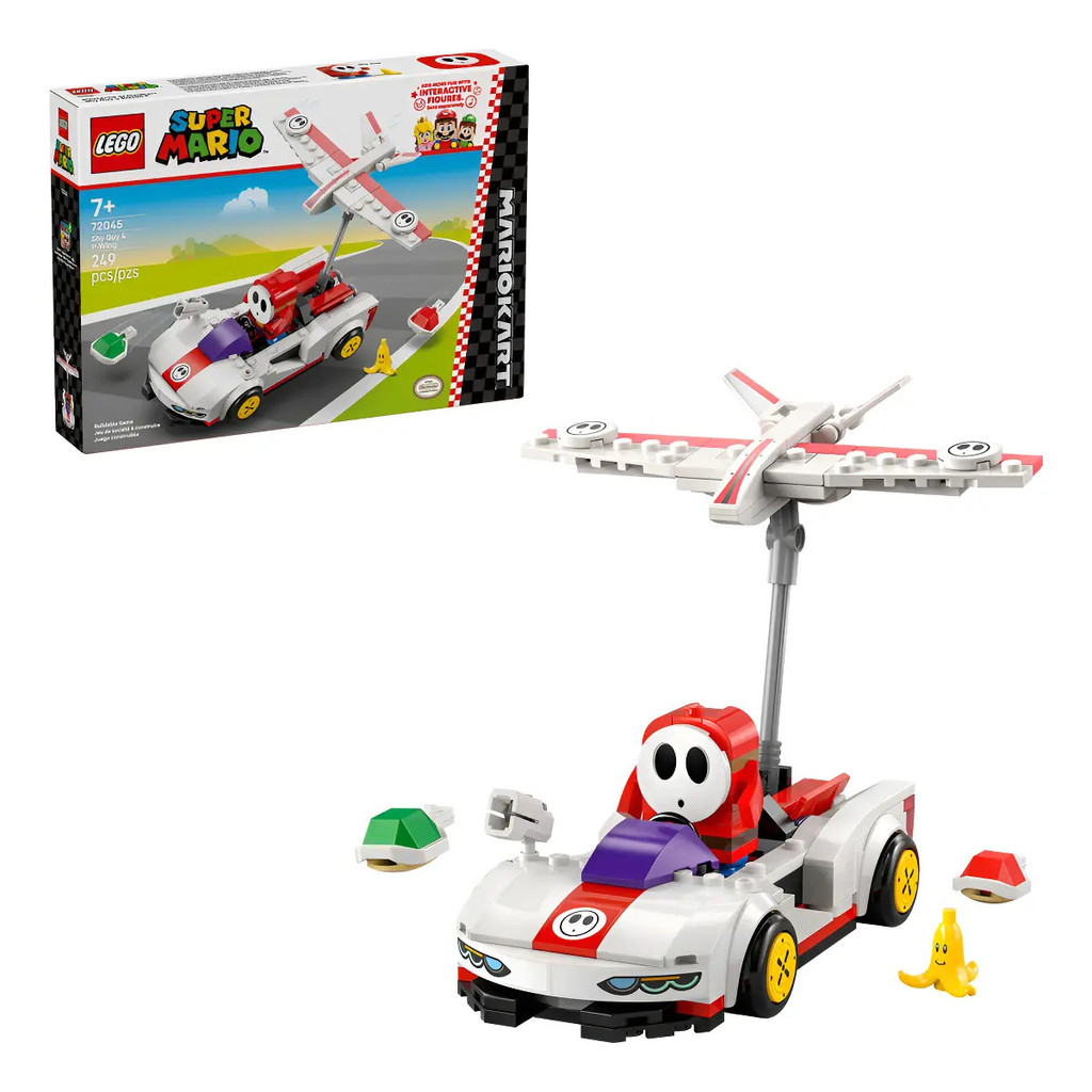 Lego Super Mario Shy Guy E P-wing 72045 - 249pçs Mario Kart 249 Mario Bros