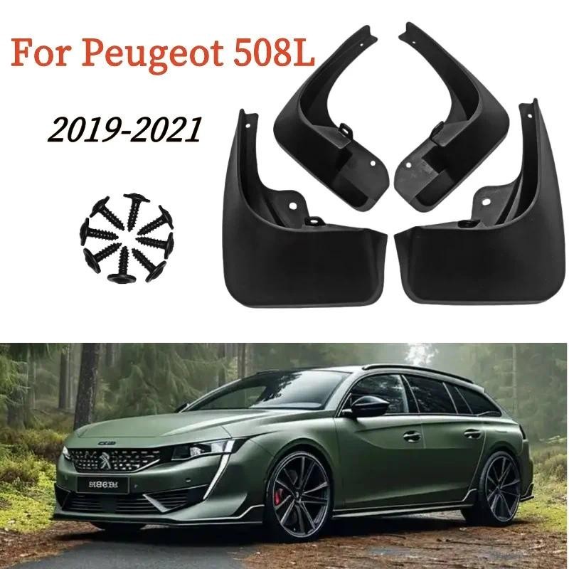 4 Pçs/Set Frente Do Carro Traseiro Lama Aleta Para-Lamas Respingo Guardas Peugeot 508L 2019 2020 2021 Fender Mudflaps Ac