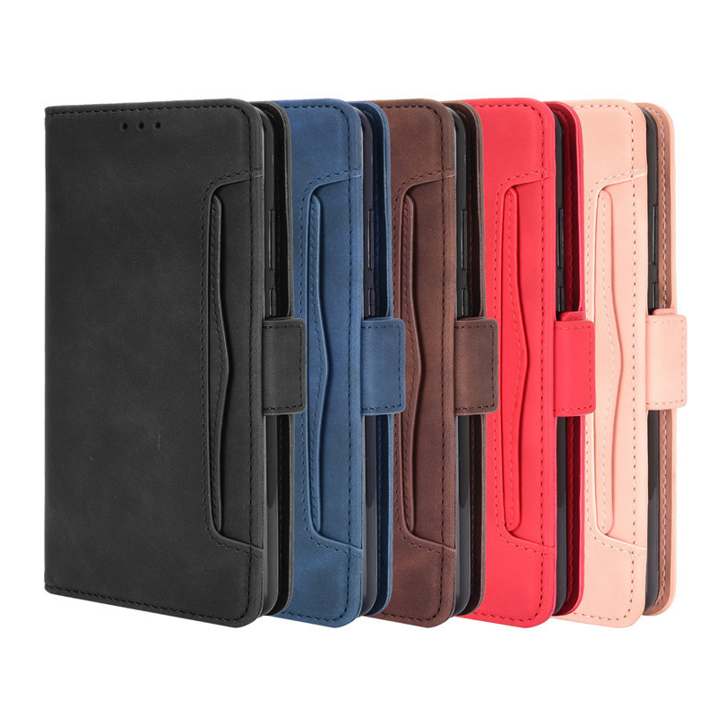 Alcatel 3X 2020 Capa de couro para celular Alcatel 3X 2020 Slot para vários cartões Capa protetora para telefone