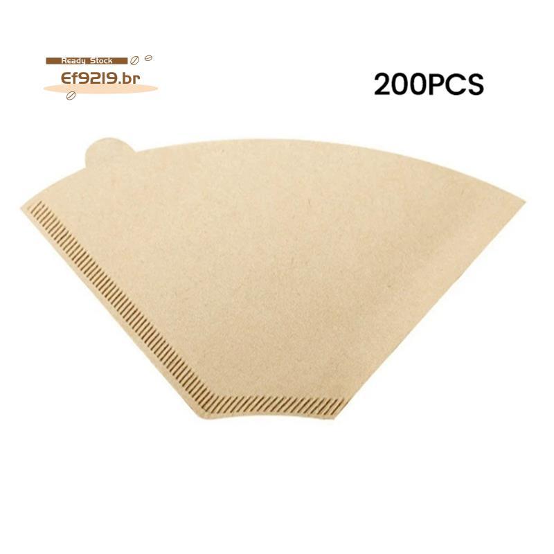 [ Especial E] Percolador de Contagem Filtros de Café 200 Peças Cone Descartável Natural Cru Cafeteira