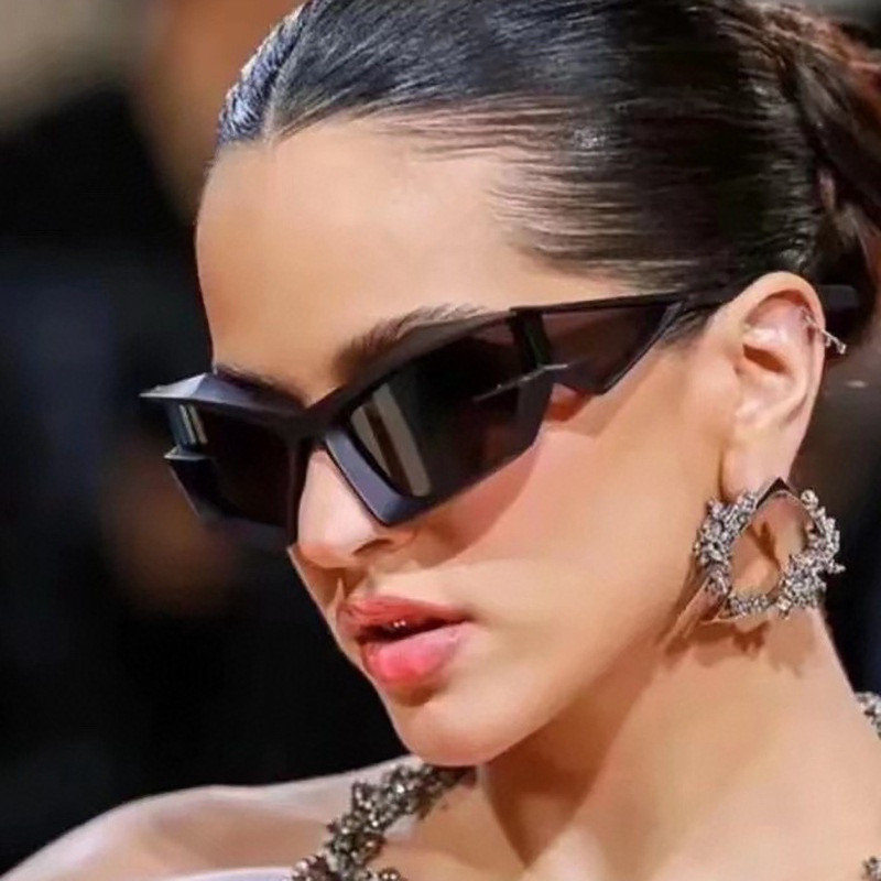 Nova Moda Futura Tecnologia Óculos De Sol Espelho Vintage Punk Feminino Hip Hop Tons