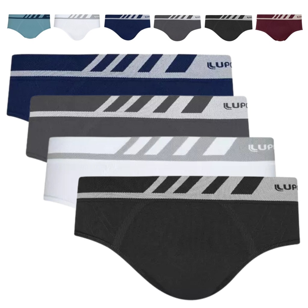 Kit 4 Cuecas Slip Adulto Microfibra Sem Costura Original Conforto (P ao XG) em Oferta na Shopee