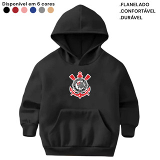 Moletom Infantil Flanelado Canguru Blusa Quentinha Casaco Corinthians Estampado Desenho Frase Time em Oferta na Shopee