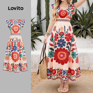Lovito Vestido Boho com Zíper para Primavera/verão para Mulheres L167LD050 em Oferta na Shopee
