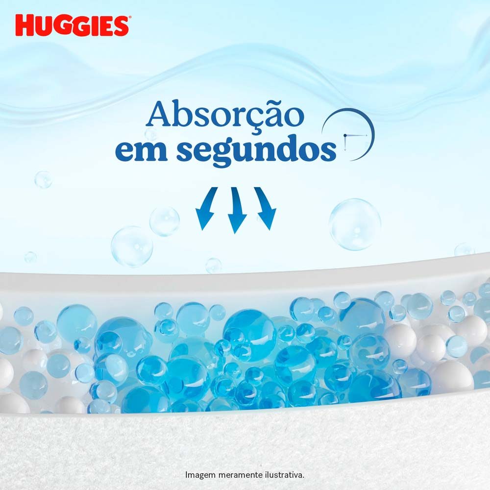 Detalhes do Fralda Huggies Rápida Absorção Tamanho XG Pacote Mega 32 Unidades Descartáveis