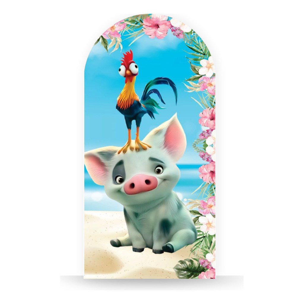 Painel De Festa Moana 66x44cm Tecido Sublimado Hd Original