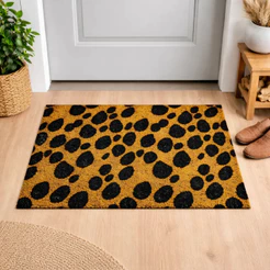 Tapete Capacho estampado onça 60x40 Animal Print Decor Home porta entrada casa lar