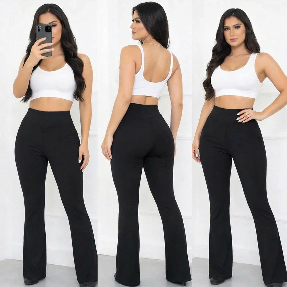 KIT 2 Calças Flare Feminina Flanelada Peluciada | Suplex Premium | Boca de Sino | Zero Transparência em Oferta na Shopee