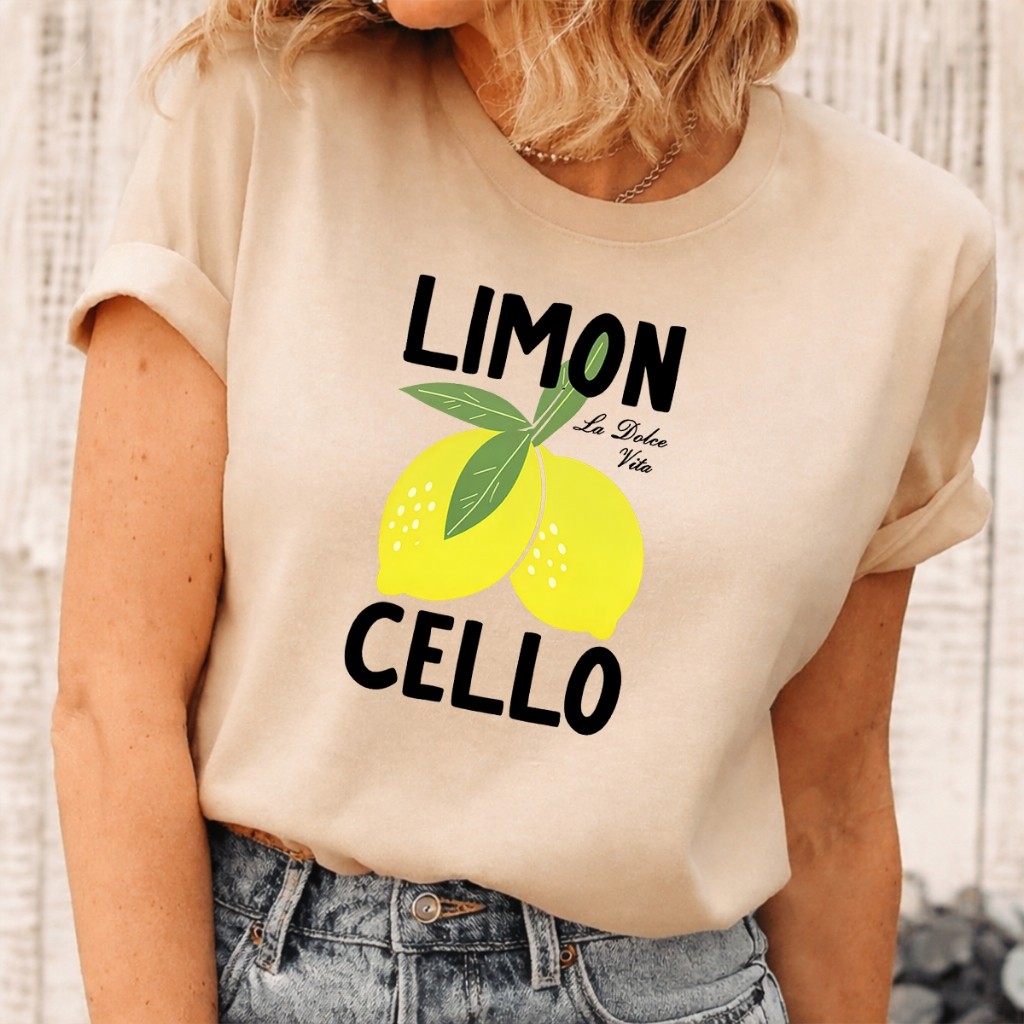 Camiseta Limon Cello Vita Limão Camisa Blusa Casual Verão Algodão Manga Curta
