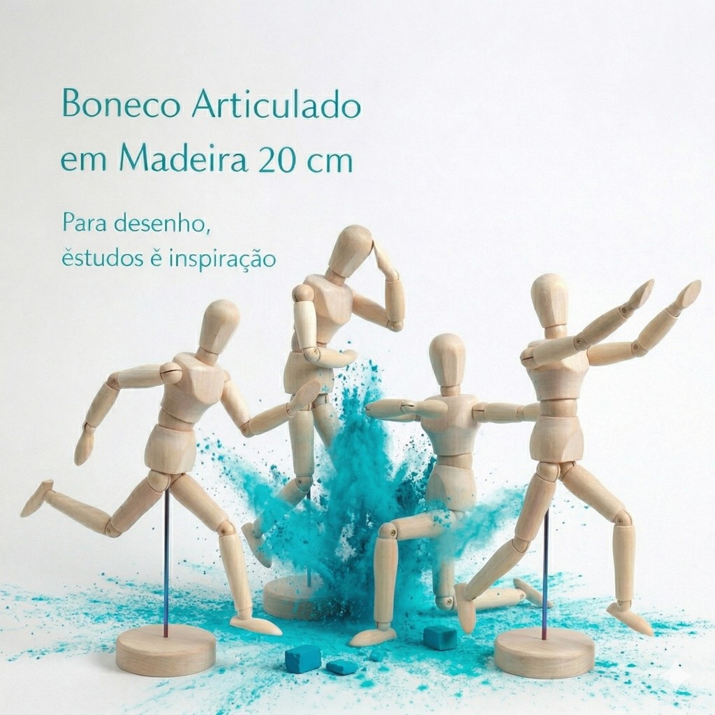 Boneco Articulado Em Madeira 20 Cm Estudo Medicina