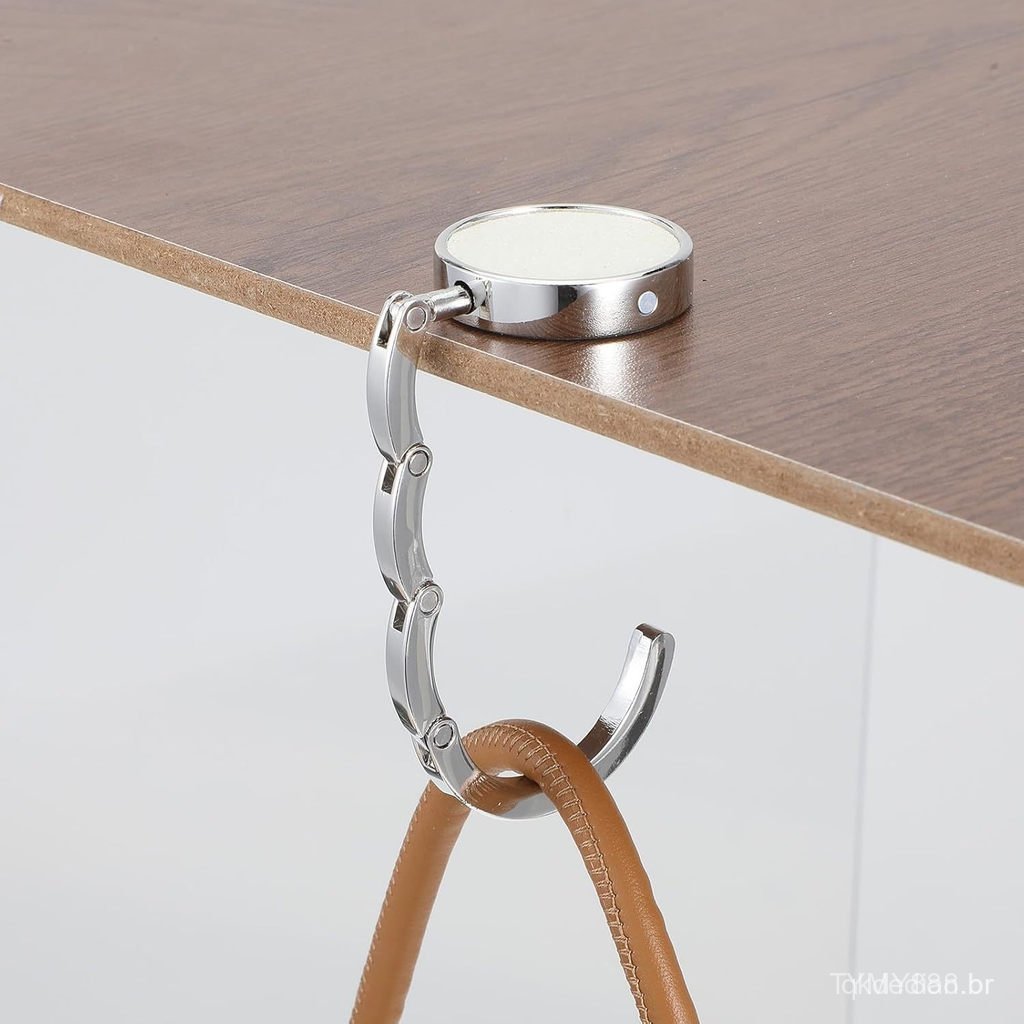2 Conjuntos de Ganchos de Bolsa Dobráveis para Mulheres Suporte de Mesa para Mini Bolsa (Design Branco)