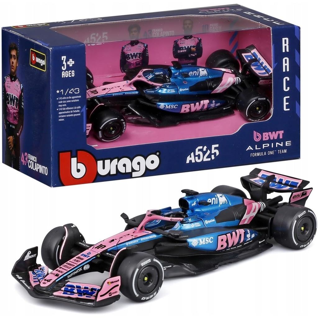 Miniatura Carro 10 Pierre Gasly F1 Alpine A525 Bburago 1/43 Formula 1 Team(2025)