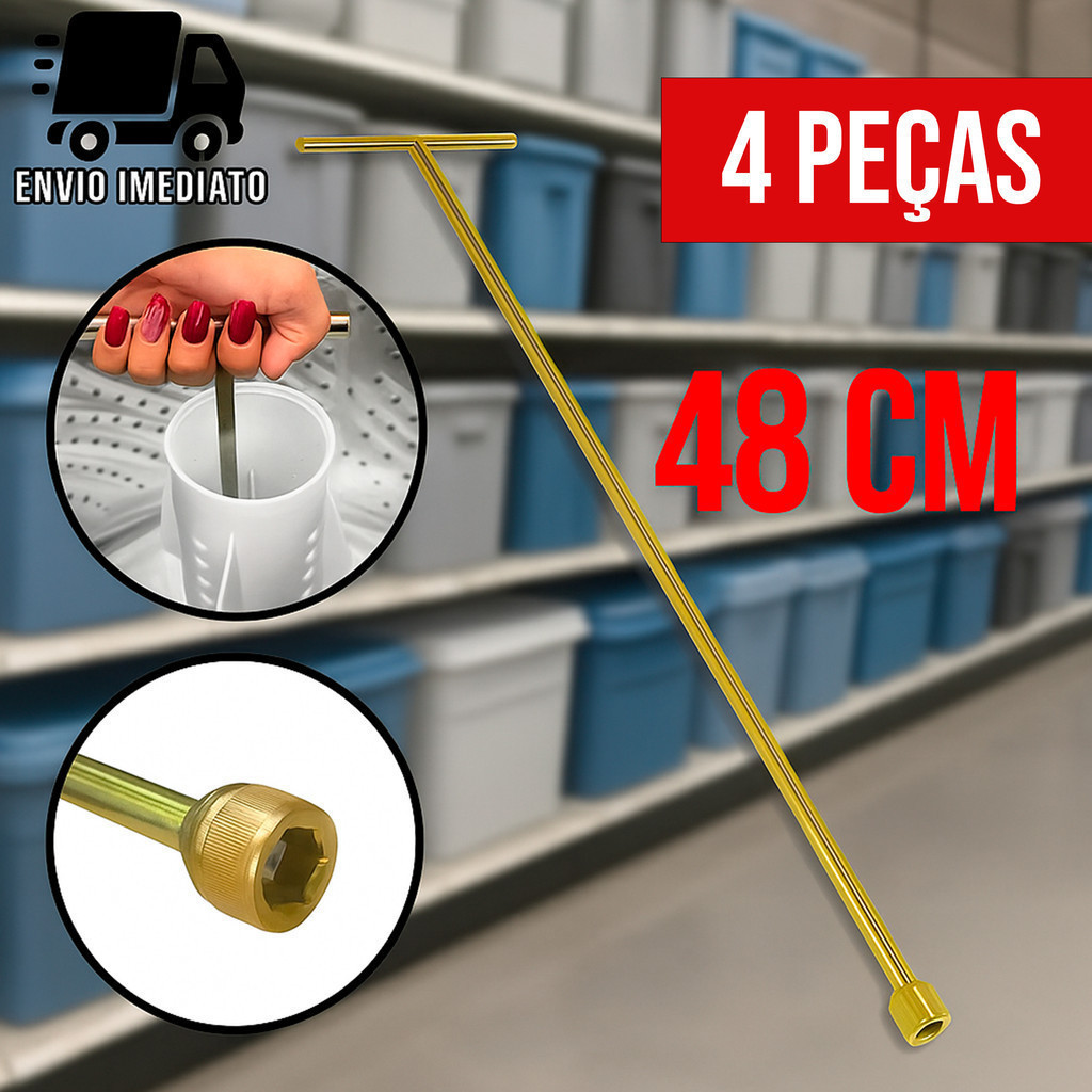Kit 4 Chave T 10mm Longa para Maquina de Lavar Agitador