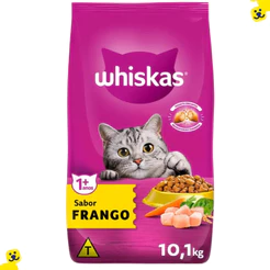Ração Whiskas 10kg Ração para Gatos Adultos Ração Gato Whiskas Frango Saco de Ração para Gato