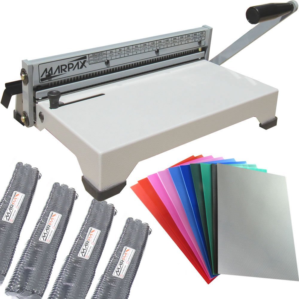 Kit Encadernadora PEX-15 + 100 Capas Coloridas +100 Espirais