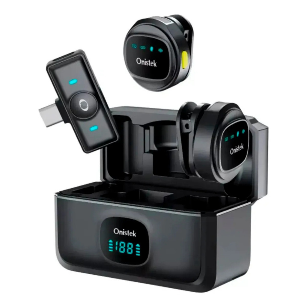 Kit 2 Microfones de Lapela Sem Fio Profissional para Celular Smartphone Bluetooth 5.2