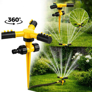 Aspersor de Irrigação 360° Giratório Automático De Água Jato Com Espeto Jardim Gramados C…