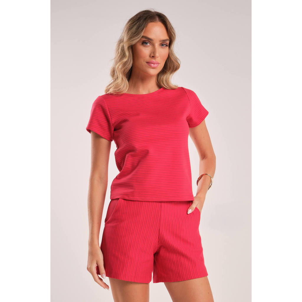 Conjunto Feminino Curto Listrado Marialícia em Oferta na Shopee