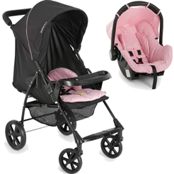 Carrinho de Bebe Bebe Conforto Rosa Galzerano Romano G22 Preto Rosa