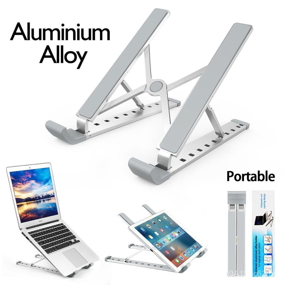 Suporte Portátil Ajustável de Alumínio Dobrável com Clipe para Tablet e Laptop, Suporte Universal para Mesa