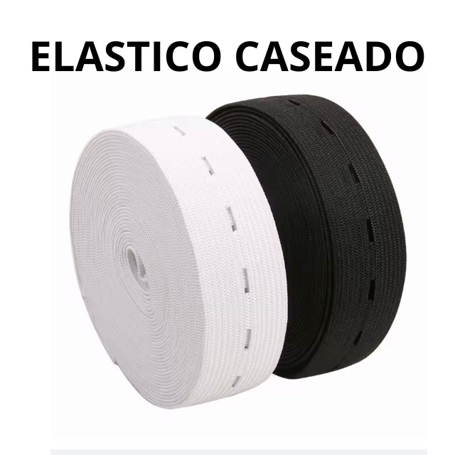 Elástico REGULADOR Chato Caseado Preto e Branco 1, 2, 3, 4 METROS em Oferta na Shopee