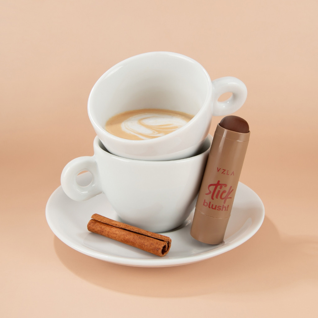 Blush Stick Cinnamon Canela Marrom em Bastão Vizzela Oficial Lançamento