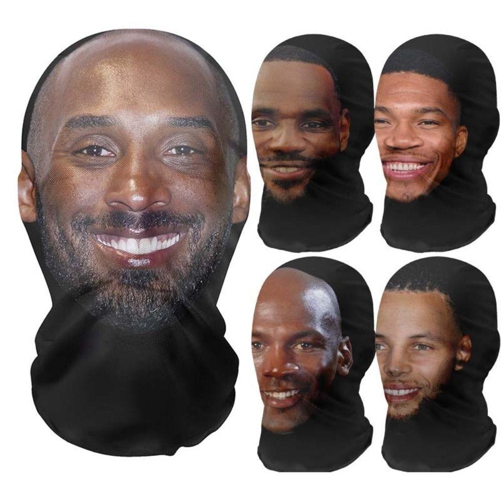 REBUY1 Máscara Sem Costura 3D , Facial Impressa Em 3D De Pessoas Famosas , Impressão De Cabeça De Seda Gelada 3D