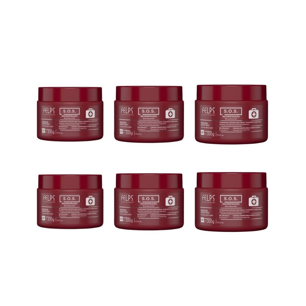 Kit Felps C/6 Felps Máscara Sos Ressurreição Capilar 300g