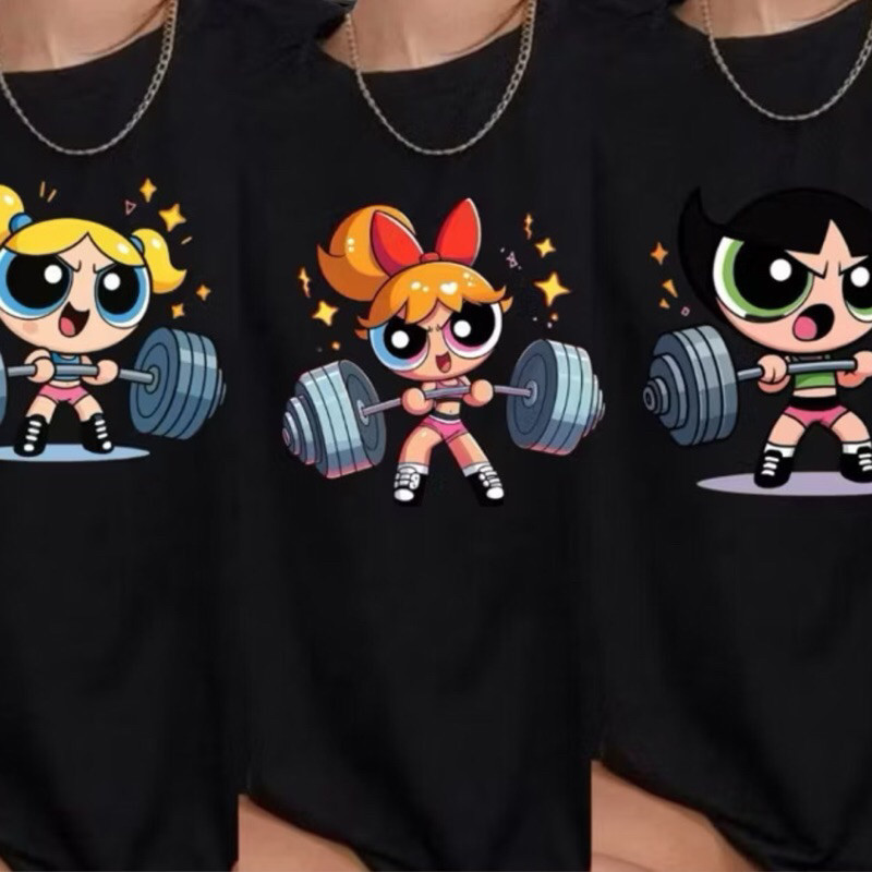 Camisetão Meninas Super Poderosas Academia Feminina Oversized 100% Algodão Gym Treino