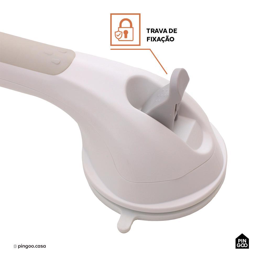Barra de Apoio e Segurança com Ventosa 30 cm Jaru Pingoo - Branco — imagem 2 de 2