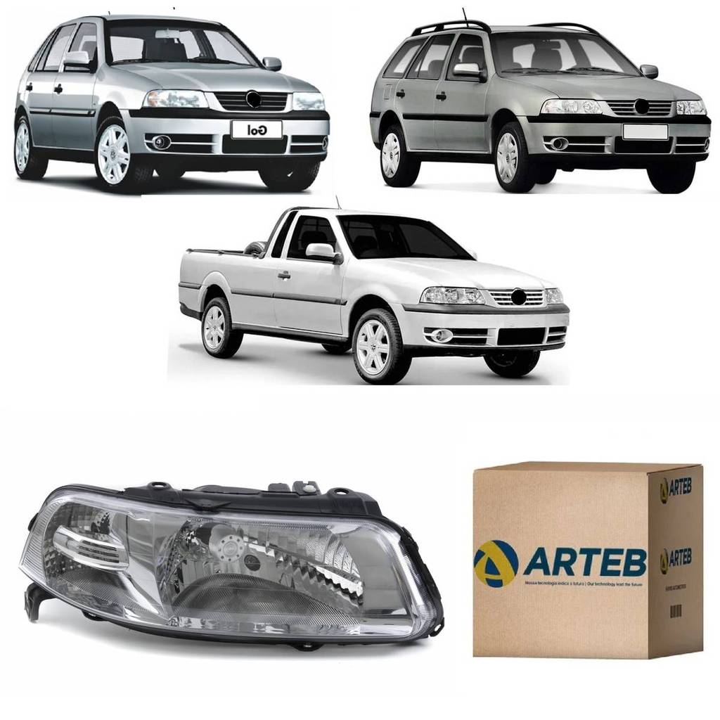 Farol Gol G3 Cromado 1999 A 2005 Lado passageiro Original Arteb